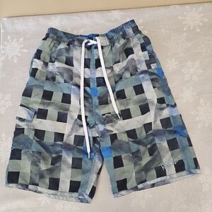 Ripzone Board Shorts Swim Plaid Blue Black Men's Sz XL